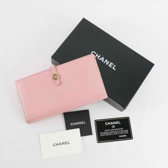 CHANEL Handbags - Chanel Classic Flap Long Wallet in Pink Caviar Leather